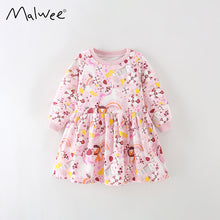 Load image into Gallery viewer, <Taiwan Pavilion> 8924DS-malwee autumn rainbow long-sleeved round neck casual dress