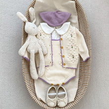 Load image into Gallery viewer, M2068SE-Autumn knitted bib bodysuit & hand-embroidered cotton yarn long-sleeved jacket