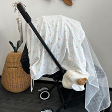 Load image into Gallery viewer, YT040AC-INS Children's stroller mosquito net cartoon embroidery bear rabbit tiger yarn cover free installation baby mesh mosquito cover