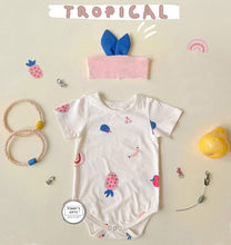 將圖片載入圖庫檢視器 24030420LS-韓版印花短款夏季連身衣+髮帶