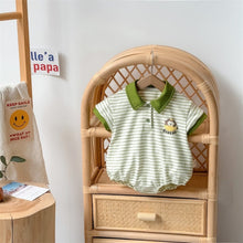 Load image into Gallery viewer, 2402238LS-Summer casual striped short-sleeved romper