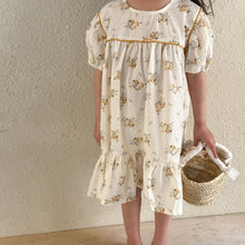 Load image into Gallery viewer, X86012DS-Summer pure cotton floral short-sleeved princess dress