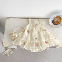 Load image into Gallery viewer, H10128LS-ins summer suspender embroidered gauze skirt bodysuit