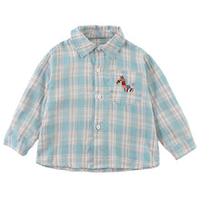 Load image into Gallery viewer, CC260820SE-春秋季刺繡小馬格紋長袖襯衫