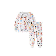 Load image into Gallery viewer, 8737JG-Autumn European and American children's casual long-sleeved pants printed two-piece suit