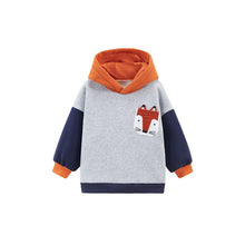 Load image into Gallery viewer, HC1109SE-Little maven cartoon contrast color hooded long-sleeved plus velvet sweatshirt