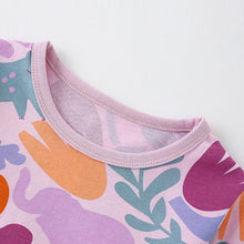 Load image into Gallery viewer, 8770JG-Autumn European and American children's casual round neck floral long-sleeved top + pants home set