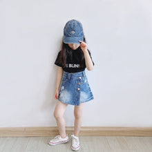 Load image into Gallery viewer, 23200PA-ANKRT Spring and Summer Girls Ripped Denim Skirt Parent-child Outfit