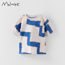 Load image into Gallery viewer, 81115SE-malwee summer round neck casual European and American small and medium-sized children's boys' clothing tops