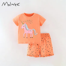 Load image into Gallery viewer, 9512TG-malwee fashionable girls casual short-sleeved pants two-piece suit