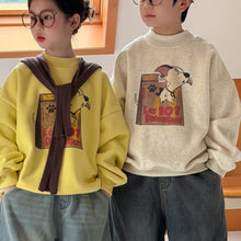 Load image into Gallery viewer, 2025D192SE-冬季韓版狗狗印花字母休閒加絨圓領上衣