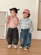 Load image into Gallery viewer, CC260820SE-春秋季刺繡小馬格紋長袖襯衫