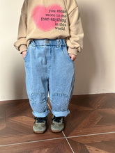 Load image into Gallery viewer, C85101PA-Casual children's loose patch denim trousers