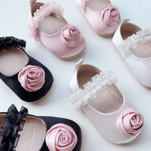 Load image into Gallery viewer, X917AC-Korean imitation silk rose soft sole toddler shoes