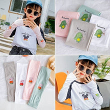 Load image into Gallery viewer, 1102AC-Summer ice silk children's anti-ultraviolet and anti-mosquito fingerless high elastic sunscreen sleeves