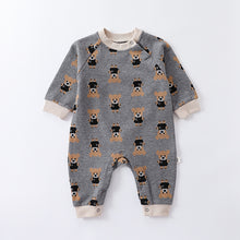 Load image into Gallery viewer, <Taiwan Pavilion> D23260LS-Autumn jacquard cute bear knitted crawling clothes