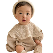 Load image into Gallery viewer, Y9381LS-Lace Large Lapel Baby Cotton Jumpsuit