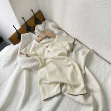 Load image into Gallery viewer, Y9458LS-Summer A-type waffle wave curling two-button bodysuit