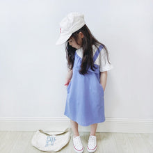 Load image into Gallery viewer, 23005PCW-Japanese style fake two-piece suspender dress parent-child outfit