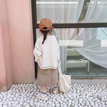 Load image into Gallery viewer, 21051PCW-Autumn Japanese workwear style casual contrast color line skirt