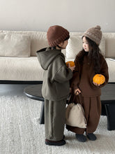 Load image into Gallery viewer, 25D02TG-冬季一體絨連帽加厚兩件套