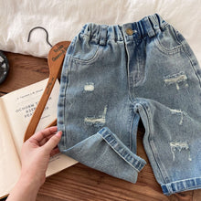 Load image into Gallery viewer, TC1148PA-Autumn Korean style boys and girls solid color ripped jeans