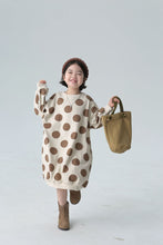 Load image into Gallery viewer, <Taiwan Pavilion> BB2450PCW-Autumn Japanese Girls' Full Print Polka Dot Parent-Child Dress