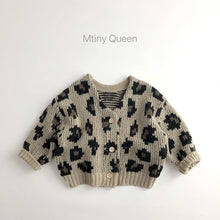 Load image into Gallery viewer, 23K42SE-Korean version of the mohair leopard sweater knitted v-neck casual jacket