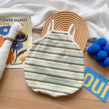 Load image into Gallery viewer, 24028019LS-Summer striped sling triangle bodysuit