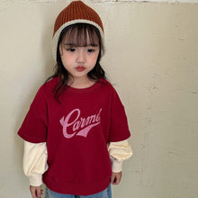 Load image into Gallery viewer, Q83013SE- Spring and Autumn Children's Fake Two-Piece Long-Sleeved Top