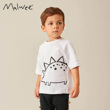 Load image into Gallery viewer, 9550TG-Summer European and American children's casual round neck fat stegosaurus short-sleeved top + elastic waist pants two-piece set