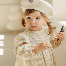 Load image into Gallery viewer, Y6330DS-Autumn Embroidered Lace Edge Cotton Corduroy Long Sleeve Dress