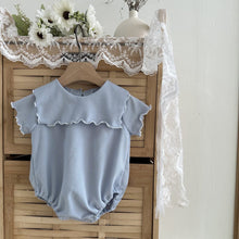 Load image into Gallery viewer, Y9435LS-Summer style wave curling large lapel bodysuit