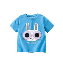 Load image into Gallery viewer, 92103SE-Summer European and American small and medium-sized children's bunny round neck short-sleeved casual tops