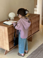 Load image into Gallery viewer, XPX150TG-Autumn Korean Girls Loose Cape Sweater & Raw Edge Denim Pants