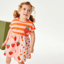 Load image into Gallery viewer, S1803DS-Summer European and American style strawberry cotton short-sleeved dress
