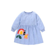Load image into Gallery viewer, S1626DS-Little maven autumn European and American long-sleeved cotton embroidered dress