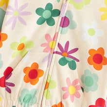 Load image into Gallery viewer, 9010SE-Autumn European and American children's casual zipper floral hooded jacket
