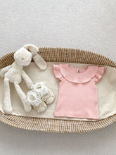 Load image into Gallery viewer, H10096SE- Summer flying sleeves lotus leaf collar solid color ribbed top & floral pants