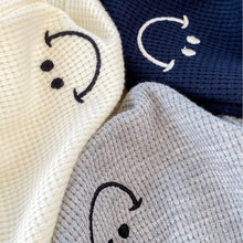 Load image into Gallery viewer, H10071APA-Spring Korean style smiley face embroidered waffle thin versatile cuffed trousers