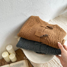 Load image into Gallery viewer, 77C85SE-Autumn solid color knitted open-front hooded sweater jacket