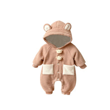 Load image into Gallery viewer, 2304201LS- Bear plush baby warm bodysuit