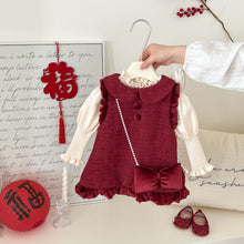 Load image into Gallery viewer, AQ087DS-Winter Girls' New Year Greetings Thickened Vest Dress & Long-sleeved Top