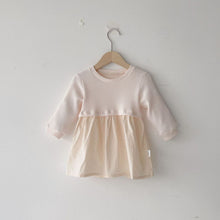 Load image into Gallery viewer, Y6327DS-High-end large waffle long-sleeved baby patchwork dress (without hat)