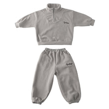 Load image into Gallery viewer, D83501TG- Korean autumn and winter plus velvet children's sports suit
