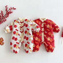 Load image into Gallery viewer, AL757LS-Autumn and winter baby full version thickened padded New Year's greeting clothes
