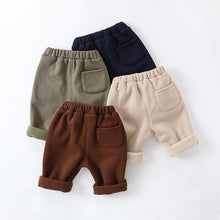 Load image into Gallery viewer, D23344PA-Infant and toddler solid color plus velvet and thickened cotton pants