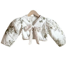 Load image into Gallery viewer, Y7322SE-Floral tie-front quilted warm coat (pre-sale and delivery in early December)