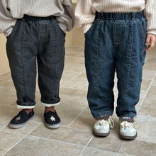 Load image into Gallery viewer, D83581PA-Autumn and winter plus velvet thickened denim slim-fit casual trousers