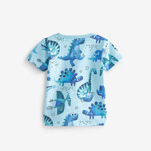 Load image into Gallery viewer, 9278SE-Summer European and American children's casual printed round neck dinosaur short-sleeved top